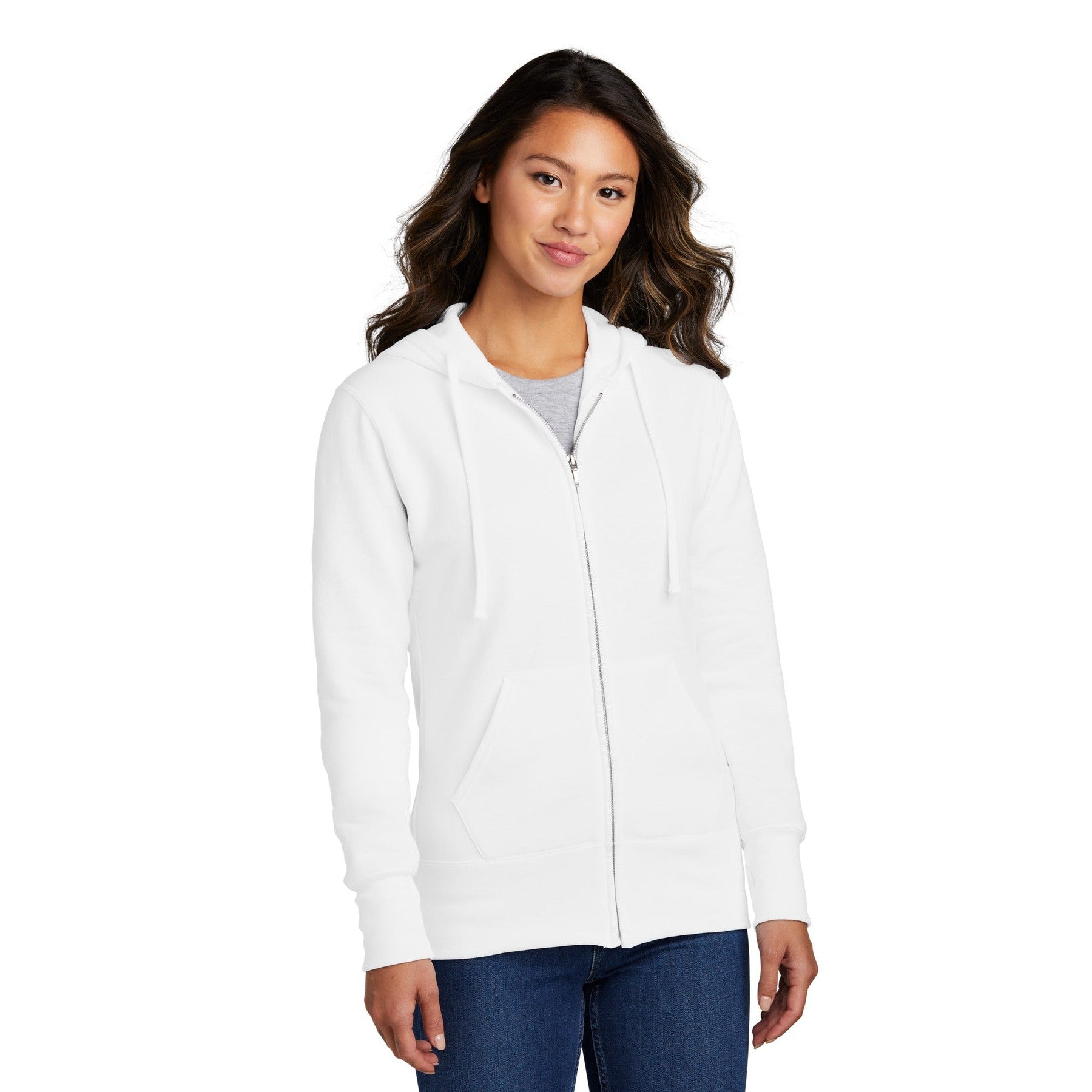 Port & Company-Port & Company® Women's Core Fleece Full-Zip Hooded Sweatshirt. LPC78ZH-MedTech-10